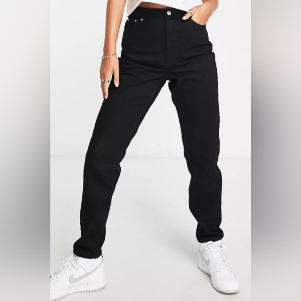 Topshop Mom Jeans In Black Size 8 W32 L32 NWT